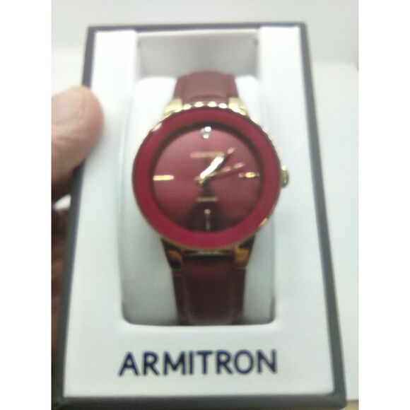 Ladies Armitron red face with diamond 75/5410 GP - Picture 1 of 16